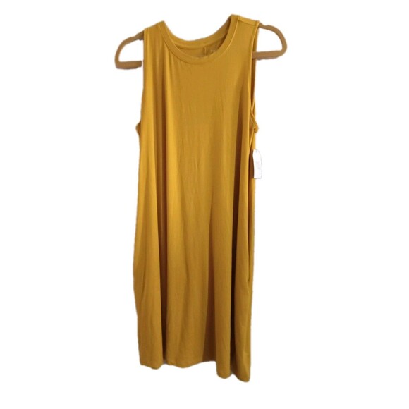 Time and Tru A-line Tank Shirt Dress Women's Large Solid Yellow - Picture 1 of 3